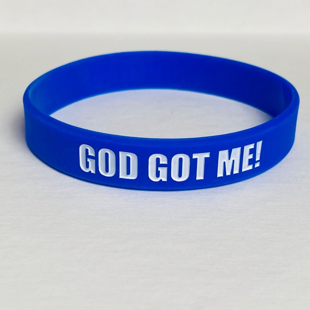 New | Women/Men/Boy/Girl | God Got Me Isaiah 41:10 | 1 Blue Silicone Wristband
